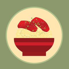 bowl of sashimi with rice