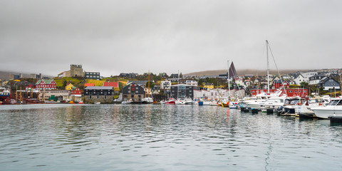 Fototapeta na wymiar Torshavn, one of the many beautiful Faroe Islands