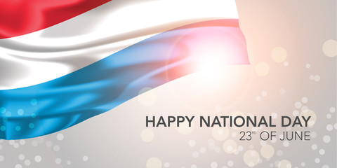 Fototapeta premium Luxembourg happy national day vector banner, greeting card