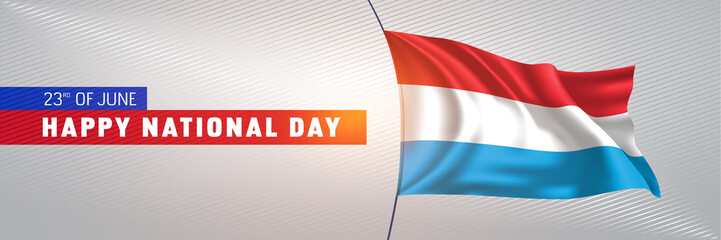 Luxembourg happy national day greeting card, banner vector illustration