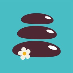 zen stones and flower