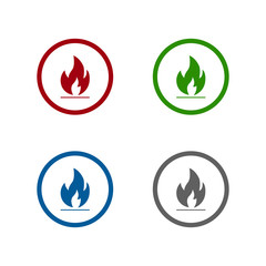 VECTOR FLAME ICON SET (4 COLOR) 