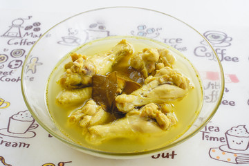 Southern Thai cuisine Boiled chicken in turmeric soup.
