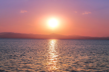 sunset in the lagoon of valencia.