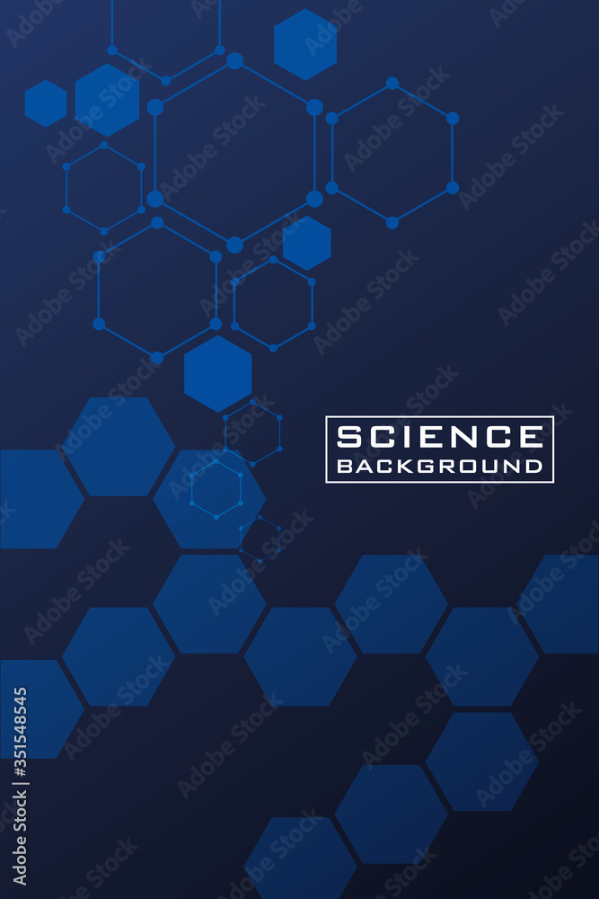 Wall mural dark blue science background with lines structures