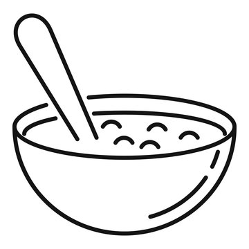 recommend clip art: Bowl oats grains icon. Outline bowl oats grains vector icon for web design isolated on white background