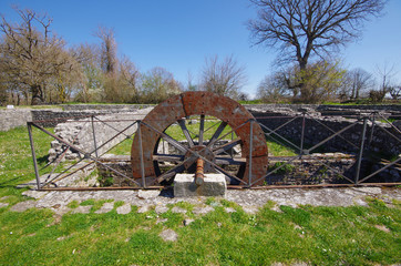 Sepino - Molise - Italy - Archaeological site of Altilia: Wheel of the water mill