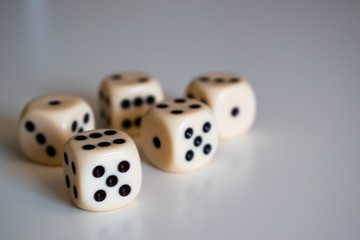 white dice on a white background