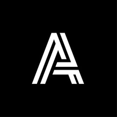 Vector Double Line Alternative Logo Letter A