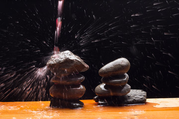 Water falling on some stones