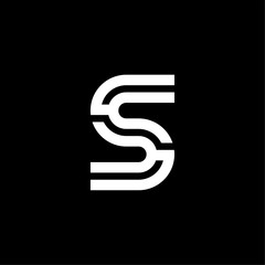 Vector Double Line Alternative Logo Letter S