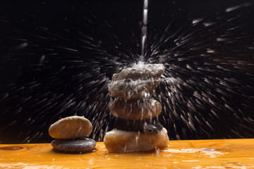 Water falling on some stones