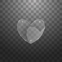 Vector modern glass heart on sample background. Eps10
