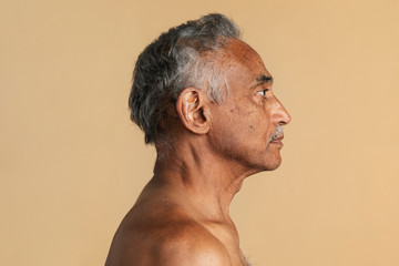 Mixed Indian senior man side profile shot - Powered by Adobe