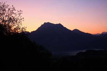 sunset over the mountains