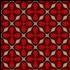 seamless pattern with red flowers