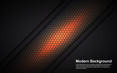 Illustration vector graphic of Abstract background orange dimension on black modern