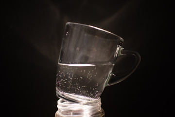background photo A glass of water with light and shadow abstract beautiful vivid fresh thirsty clean healty refresh