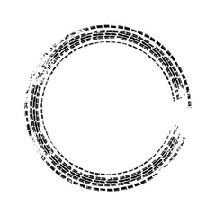 Tire track circle grunge frame