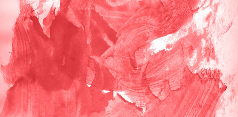Fototapeta premium Abstract watercolor background hand-drawn on paper. Volumetric smoke elements. Red color. For design, web, card, text, decoration, surfaces.