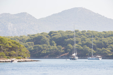 Sailing in the adriatic sea on Croatian coast