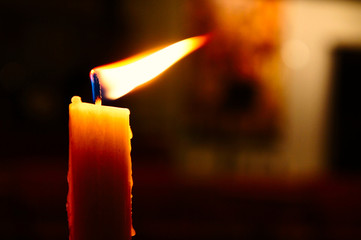 Burning candle bokeh