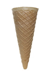 Cones with different flavored ice cream scoops isolated on white background with clipping path