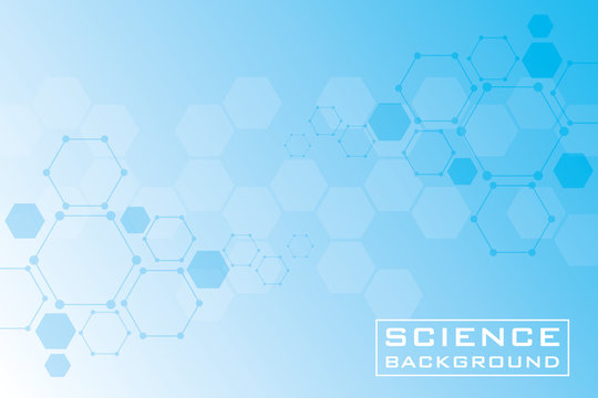 blue science background with lines structures