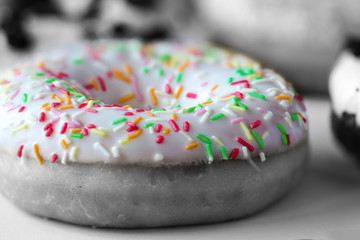 Ring donut with white glaze