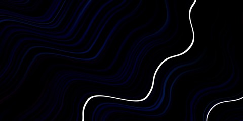 Dark BLUE vector background with wry lines. Gradient illustration in simple style with bows. Pattern for websites, landing pages.