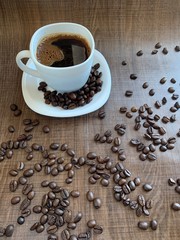 coffee salt with coffee beans
