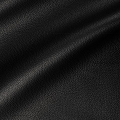 black leather empty wavy background, mockup with copy space close up