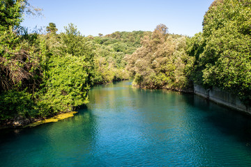 river characterized by blue water