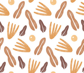 Hand-drawn seamless pattern. Modern abstract texture.