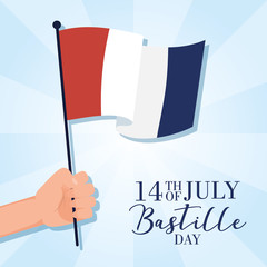 bastille day celebration with france flag