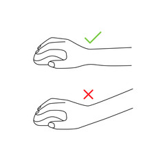 correct position of arm and mouse