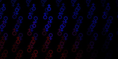 Dark Blue, Red vector template with esoteric signs.