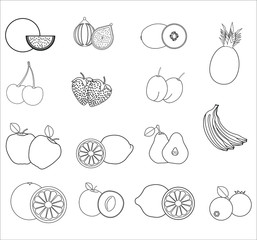 collection of fruit illustrations. illustration for web and mobile design.