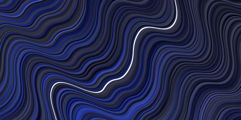 Dark BLUE vector pattern with wry lines. Illustration in abstract style with gradient curved.  Pattern for websites, landing pages.