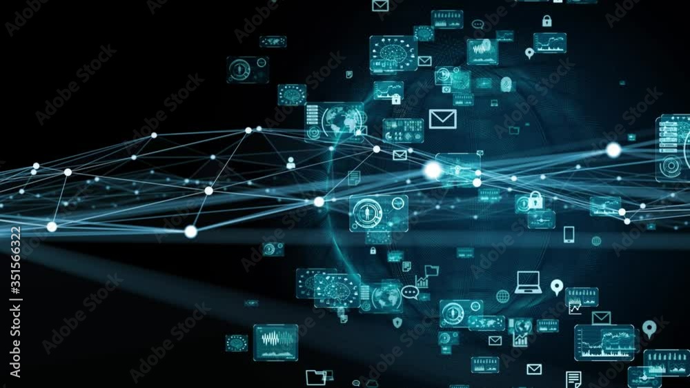 Poster communication network concept. iot (internet of things). telecommunication.