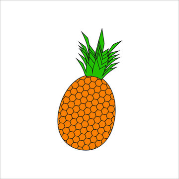 tropical pineapple fruit. illustration for web and mobile design.