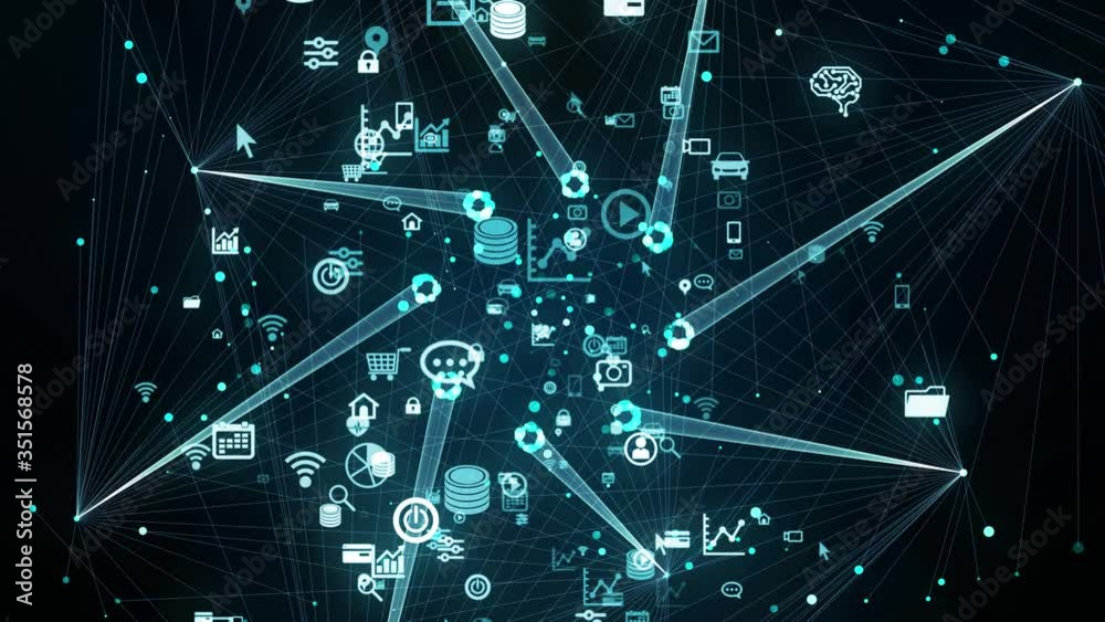 Poster communication network concept. iot (internet of things). telecommunication.