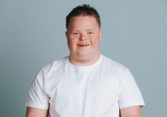 Cute boy with down syndrome