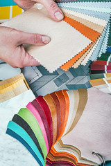 select a color from the color sample pallets in the designer's workspace. choice of materials,...
