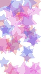 Obraz premium Multicolored translucent stars on a white background. Vertical image orientation. 3D illustration