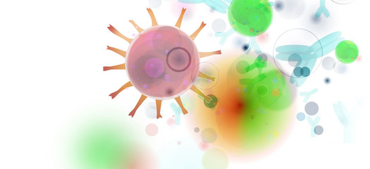 virus antikörper zellen grafik strukturen abstrakt banner