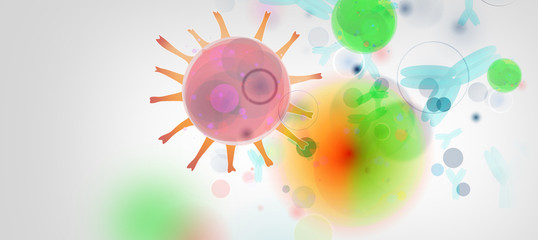 virus antikörper zellen grafik strukturen abstrakt banner