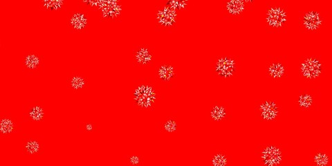 Light orange vector beautiful snowflakes backdrop with flowers.