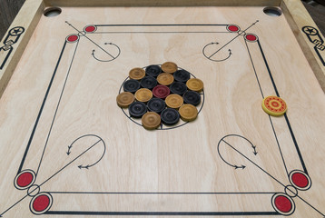 High Angle View Of Carrom Board