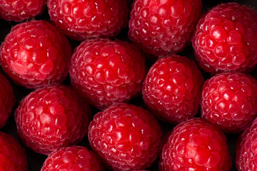 raspberry mosaic with black background